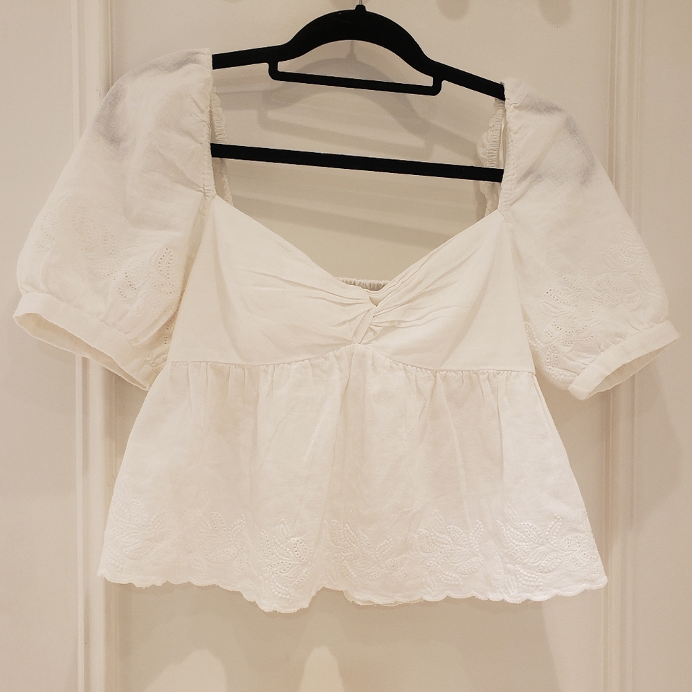 Zara white top size M